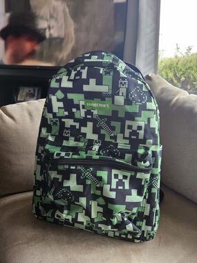 Minecraft Pixel Camo Backpack for Men - Green